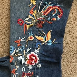 Embroidered jeans excellent condition size 4 27
